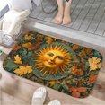 thumbnail image 1 of 1pc Sun with Floral Surroundings Absorbent Non-Slip Bathroom Thickened Flannel Rug Decor,Soft,Quick Drying,Suitable For Indoor/outdoor Use,Bathrooms,Bedrooms,Kitchens,Terrace,Laundry Rooms,16"x24", 1 of 9