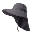 thumbnail image 1 of 1pc Sun Hat for Men & Women with Neck Flap, HOMEIORA UPF 50+ UV Protective Hiking Fishing Hats, Wide Brim Sun Hat, Dark Gray, 1 of 4
