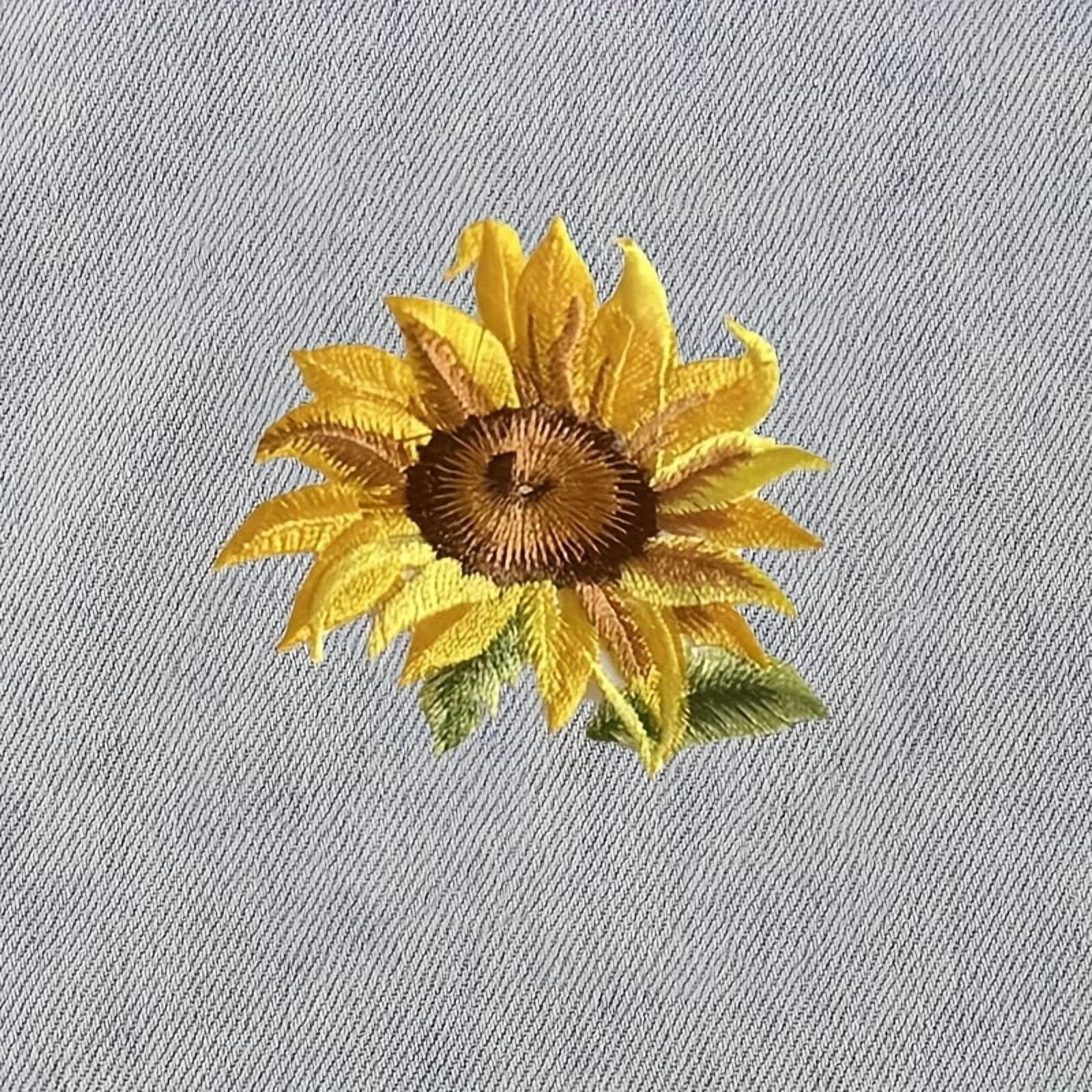 1pc Sunflowers Iron On Embroidered Patch for Jackets, Vests, and Tote Bags