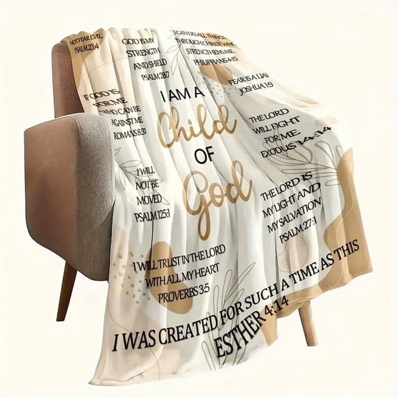 1pc Super Soft Fleece Bible Verse Blanket - Bedding Blankets & Throws Christian Gifts For Women, Religious And Inspirational
