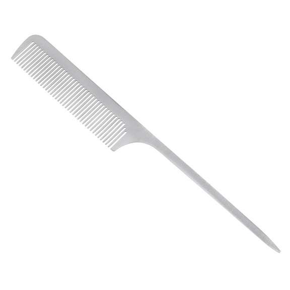 1pc Supplies Men Silver Pintail Titanium Steel Resistant Salon Barber Tail Fine Teasing Combs Tool Xcmsilver Rat Cutting for Hair Heat Professional Comb Styling Barbers