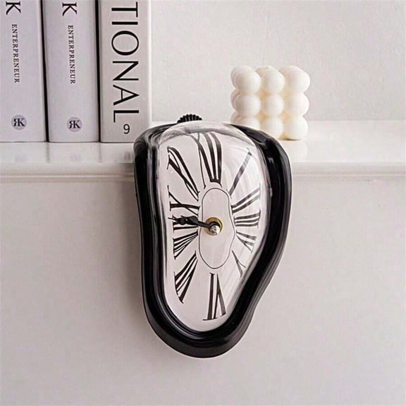 1pc Surreal Melting Clock Silent Melted Wall Clock Style Wall Watch For Decorative Home Office Shelf Desk Table Gift
