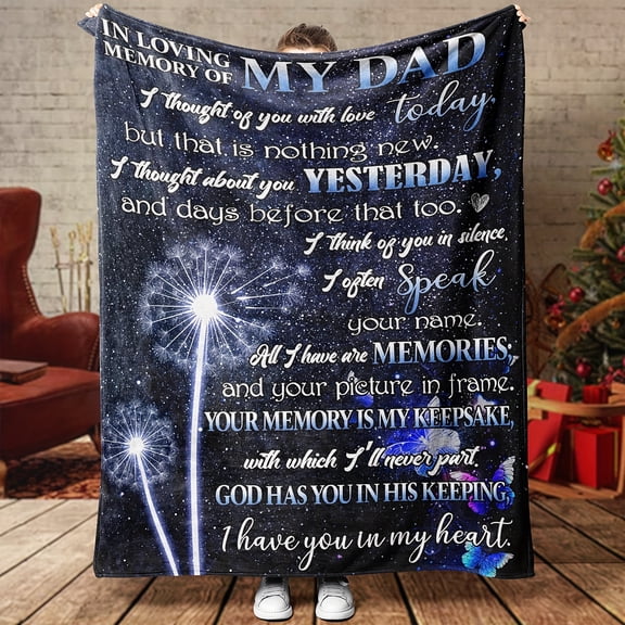 1pc Sympathy Gifts For Loss Of Dad Father Sympathy Blanket Memorial Blanket Loss Of Father Dad Sympathy Gifts In Memory