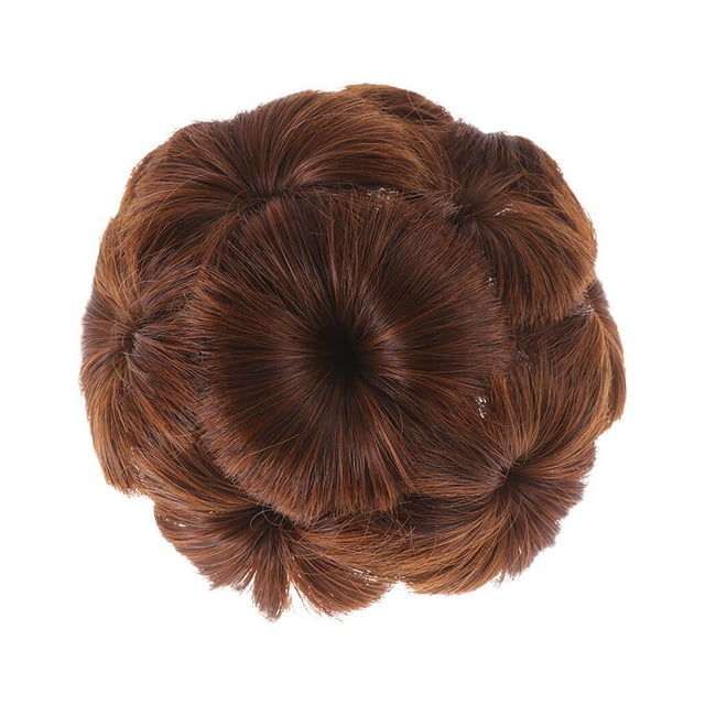 1pc Synthetic Hair Updo Clip Wig Bun Hair Chignon Clip Flower Design