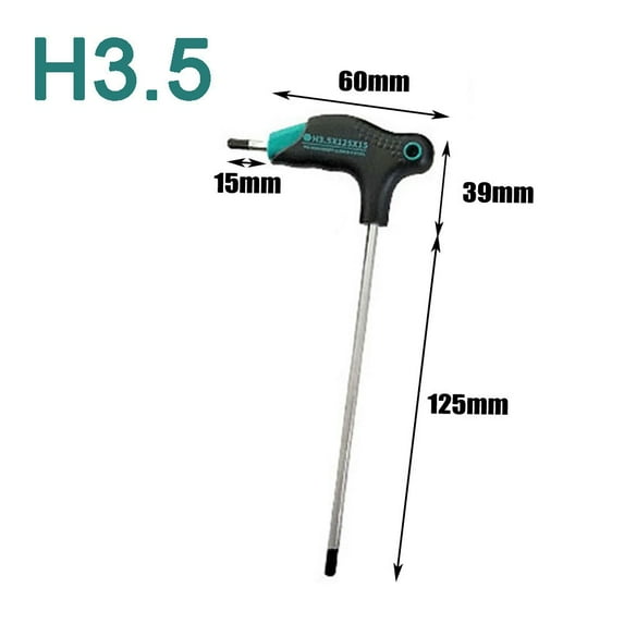 1pc T-type Hex Key Wrench Spanner H2.5-H8 Hexagon Screwdriver Repair Hand Tool