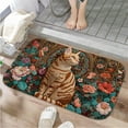 thumbnail image 1 of 1pc A Tabby Cat Among Flowers Absorbent Non-Slip Bathroom Thickened Flannel Rug Decor,Soft,Quick Drying,Suitable For Indoor/outdoor Use,Bathrooms,Bedrooms,Kitchens,Terrace,Laundry Rooms,16"x24", 1 of 9