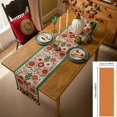 1pc Table Runner Ethnic Style Floral Printed Tassel Table Runner