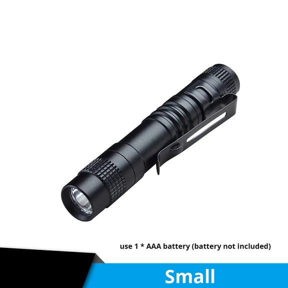 1pc Tactical Flashlight - Small or Large size options, Ultra-Compact LED Pen Light with Clip, AAA/2AAA Battery-Powered (Batteries Not Included), Heavy-Duty Construction for Camping
