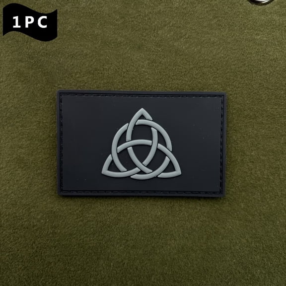 1pc Tactical PVC Patch - Gray Arc Cross Design for Backpacks and Tactical Gear