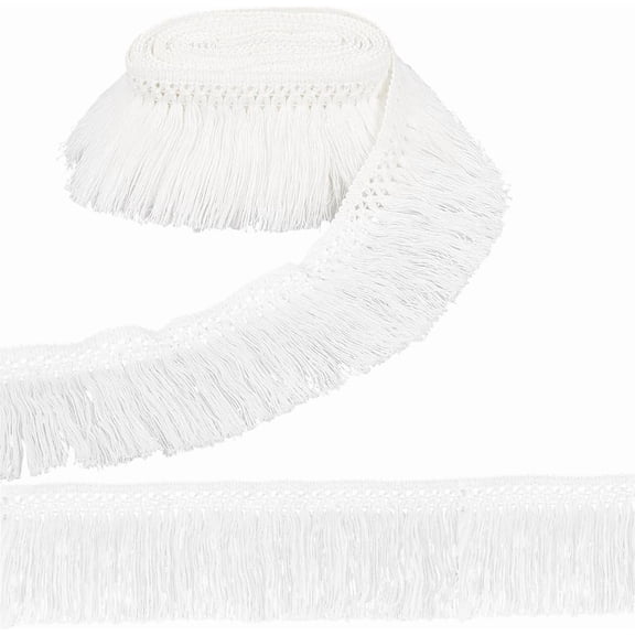 1pc Tassel Cotton Ribbon Clothes Accessories White 75~80mm 5 Yards/pc