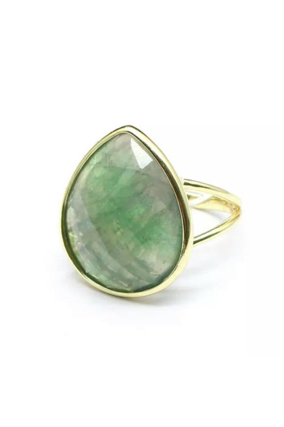 1pc Teardrop Chakra Faceted Crystal Ring Gemstone Water Drop Quartz Jewerly Gift
