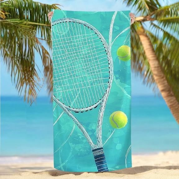 1pc Tennis Anyone Beach Towel Quick Dry Soft Beach Towel Absorbent Swimming Towel Ideal For Outdoor Traveling Camping Surfing Swimming Diving Beach Essentials Travel 29x58inch