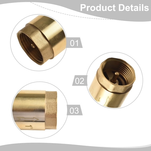 1pc Threaded Check Valve High Accuracy Brass Check Valve Way Non-Return
