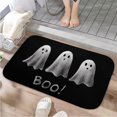 thumbnail image 1 of 1pc Three Ghosts and Boo Absorbent Non-Slip Bathroom Thickened Flannel Rug Decor,Soft,Quick Drying,Suitable For Indoor/outdoor Use,Bathrooms,Bedrooms,Kitchens,Terrace,Laundry Rooms,16"x24", 1 of 9