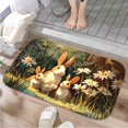 thumbnail image 1 of 1pc Three Rabbits in a Garden Absorbent Non-Slip Bathroom Thickened Flannel Rug Decor,Soft,Quick Drying,Suitable For Indoor/outdoor Use,Bathrooms,Bedrooms,Kitchens,Terrace,Laundry Rooms,16"x24", 1 of 9