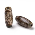 thumbnail image 1 of 1pc Tibetan Style dZi Beads Natural Agate Beads Dyed & Heated Oval 6-Eye Hole: 1.5~3mm, 1 of 5