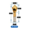 thumbnail image 1 of 1pc Titanium Countersink Deburring Drill Bit Hole Cutter Metal Chamfering Tool, 1 of 8