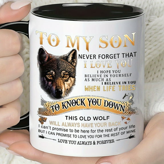 1pc, To My Son Coffee Mug, Ceramic Coffee Cups, Water Cups, Summer Winter Drinkware, Birthday Gifts, Holiday Gifts