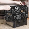 thumbnail image 1 of 1pc, Toaster Cover, Novelty Coffee Theme Toaster Cover Washable Dustproof Brown Kitchen Small Appliance Cover with Top Hook, Fits Standard 2 Slice Toaster, 1 of 6