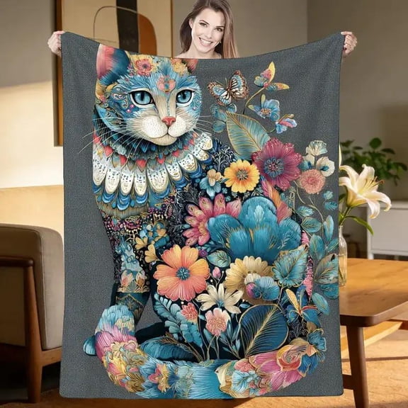 1pc Traditional Chinese Paper Cutting Blanket - Yangliuqing New Year Painting Workshop, Soft Flannel Suitable for 6 Indoor Bedspread, Cover Quilt, Machine Washable - Bedding for,, Cultural Gift