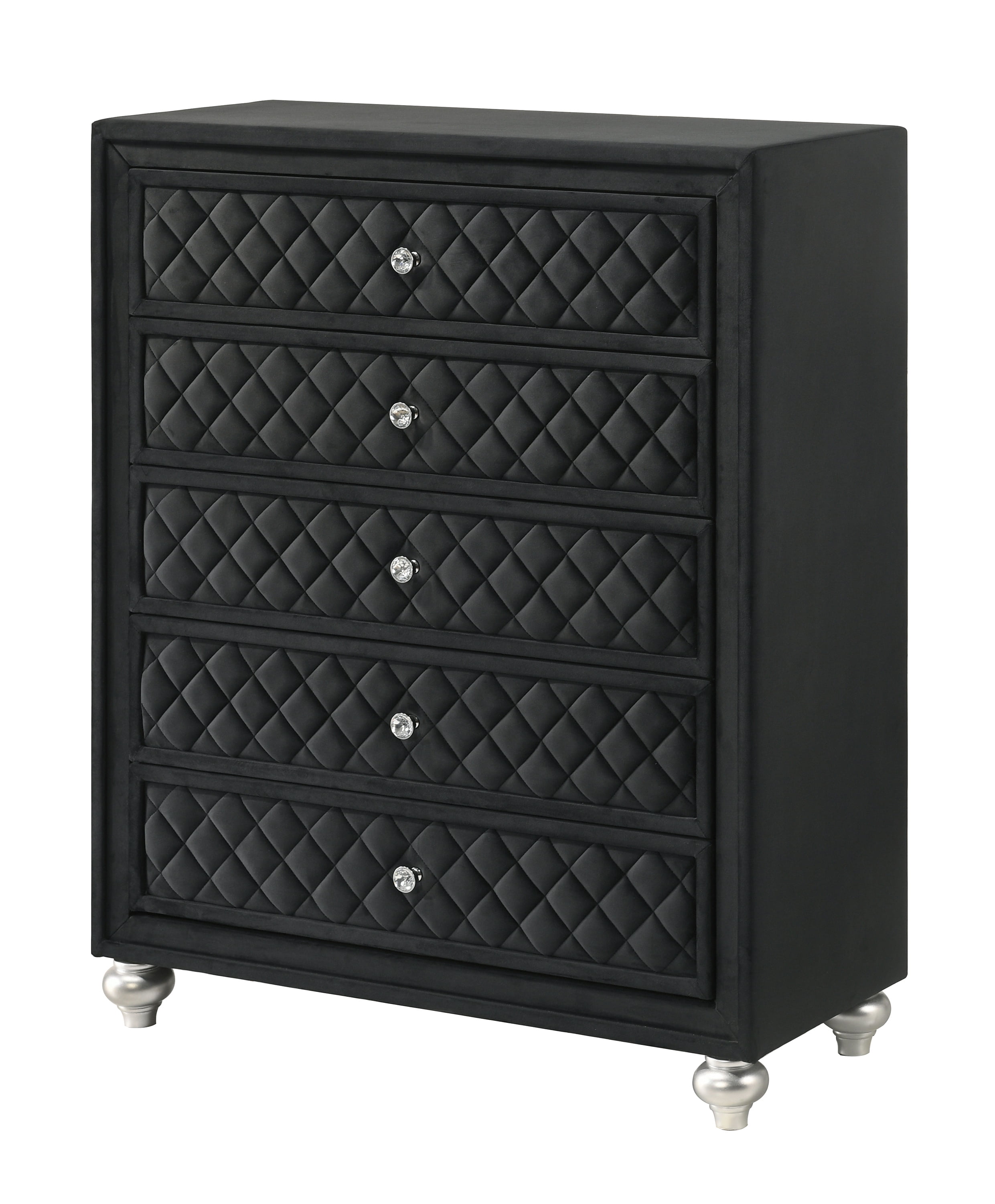 black crystal dresser knobs 1pc Traditional Glam 5-Drawer Chest Velvet Tufted Drawer Front Faux Drawer and closets to enhance Dark Teal Chiffon Bridesmaid Chris Young ~ Gettin' SIZE:US 00