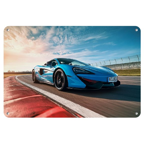 1pc Traditional Style Iron Wall Art, 8x12inch, Racing Car Print, Multipurpose Hanging Decor, No Frame, Electricity-Free Use