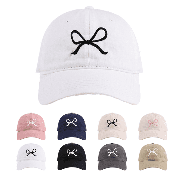 1pc Trendy Bow-Tie Baseball Cap for Women and Men Trucker Hats Y2k Adjustable Fashion Sun Hat with Visor for Hiking & Travel