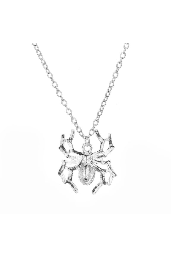 1pc Trendy Fashion Domineering Silver Color Spider Pendant Necklace For Men's Street Party Rap Jewelry Gift