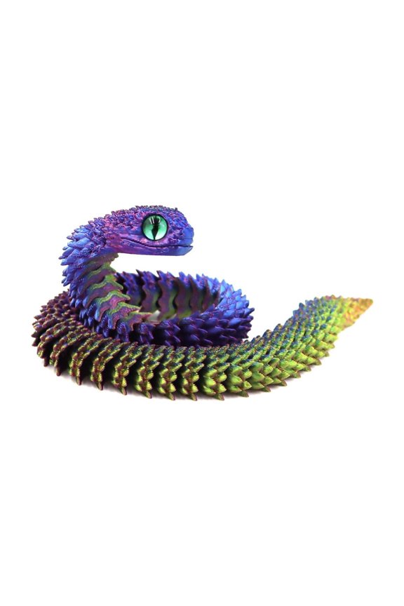 1pc Tri Color Colorful Size: 30*5*5cm 3D Printed Viper Jointed Snake - A Great Gift.