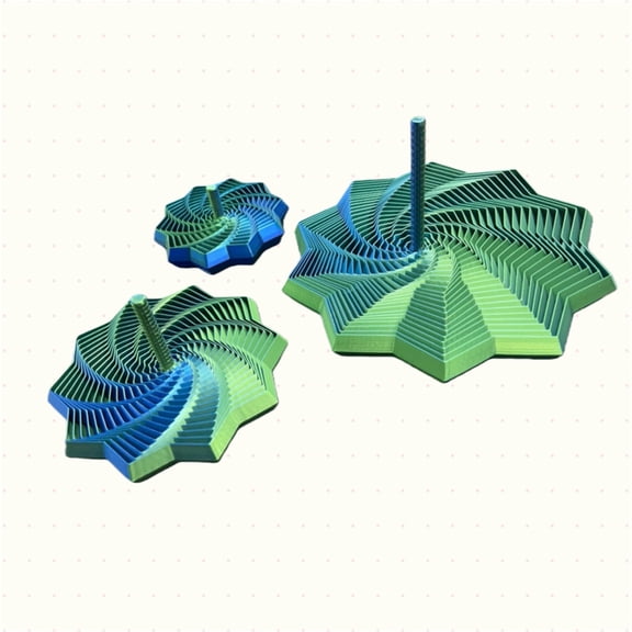 1pc Turquoise Size:18*18*9cm 3D Printed Decompressed Star Illusion Folding Puzzle Polygon Carrot Tower Spiral