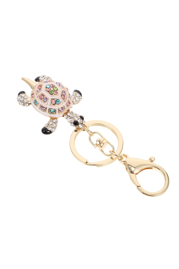 SKISUNO 1Pc Assorted Color Metal Turtle Keychain Design Hanging Pendant for Keys
