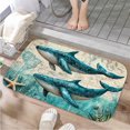 thumbnail image 1 of 1pc Two Whales on a Map Absorbent Non-Slip Bathroom Thickened Flannel Rug Decor,Soft,Quick Drying,Suitable For Indoor/outdoor Use,Bathrooms,Bedrooms,Kitchens,Terrace,Laundry Rooms,16"x24", 1 of 9