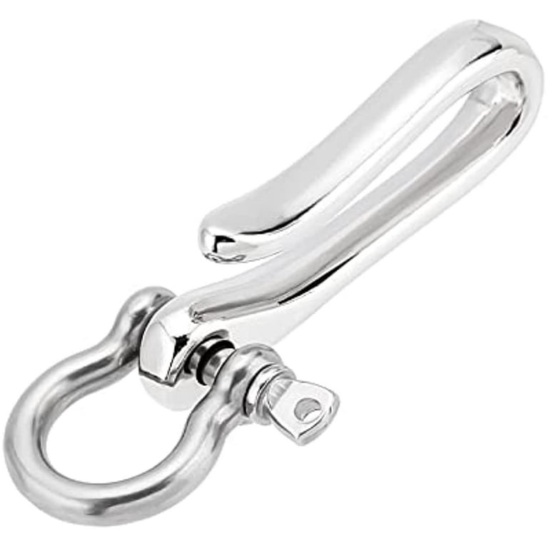 Mens Hook Key Chain / Brass or Nickel Hook / Fish Hook / Key Ring