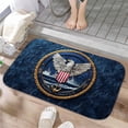 thumbnail image 1 of 1pc US Navy Absorbent Non-Slip Bathroom Thickened Flannel Rug Decor,Soft,Quick Drying,Suitable For Indoor/outdoor Use,Bathrooms,Bedrooms,Kitchens,Terrace,Laundry Rooms,16"x24", 1 of 1