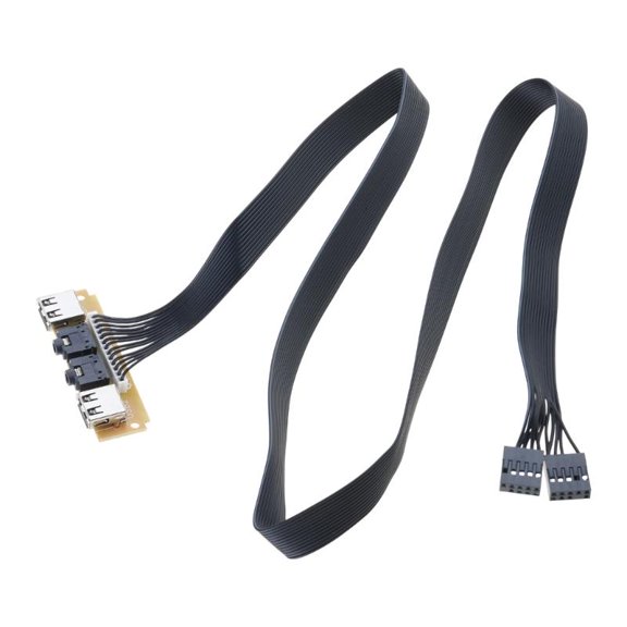 1pc USB 2.0 Port Chassis PC Computer for Case Audio Front Panel Replace Cable 60cm