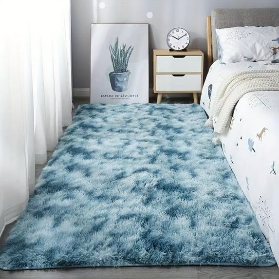1pc, Ultra Plush Soft Area Rugs For Bedroom Living Room, Luxury Tied-Dyed Fluffy Bedside Rug, Washable Shag Furry Carpet Non Shedding For Nursery Children Kids Girls Room Home Decorative Rug