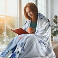thumbnail image 1 of 1pc Ultra-Soft Christian Throw Blanket for Women - Blue Rose & Butterfly Design with Inspirational Bible Verses, Cozy Plush Religious Gift, Hypoallergenic Flannel, All-Season Comfort, 1 of 6