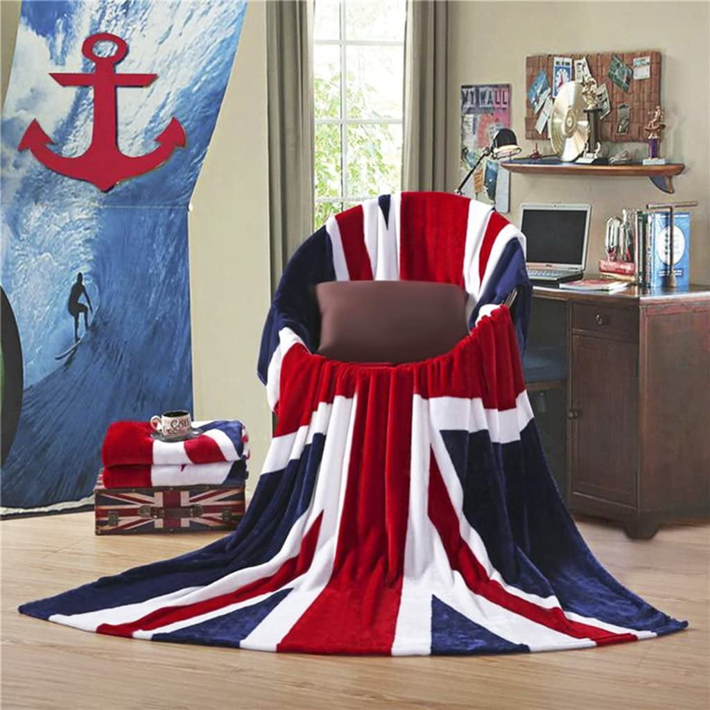 1pc UltraSoft, Plush, and Warm British Flag Fleece Bed Blanket
