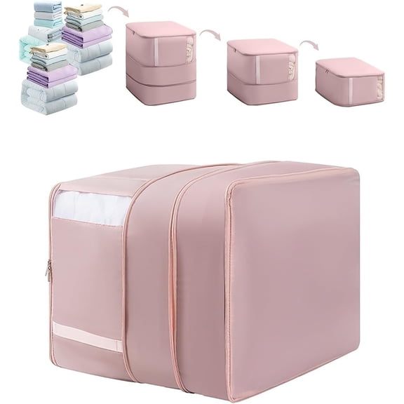 1pc Ultra Space Saving Self Compression Organizer Compression Storage Bags for Clothes Storage bags with Zipper Quilt Compression Bags for Storage Duvet Storage