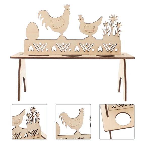 1pc Unique Easter Egg Storage Shelf Wood Craft Decor DIY Egg Storage Rack