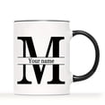 thumbnail image 1 of 1pc, Unique Personalized Custom Letter Name Ceramic Coffee Mug - Durable Reusable Novelty Cup for Anniversary, Birthday, and Holiday Gifts - White Tea Cup for Summer and Winter Drinkware, 1 of 8