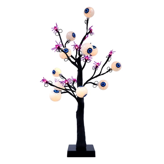 1pc Unique Tree Lamp Scene Decor Halloween Eyeball Spider Light Adornment