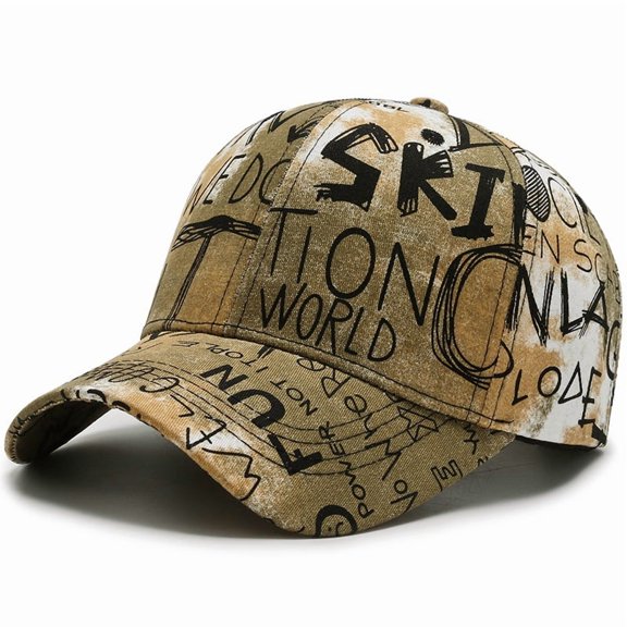 1pc Unisex Baseball Cap with Bold Graffiti Design Red & Black Streetwear Style, Adjustable Snapback Closure, Breathable SixPanel Construction for Outdoor Sports & Casual Wear, Durable Headgear