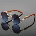 1pc Unisex Round Glasses - Metal Frame with Leopard Print Detail Hinges ...