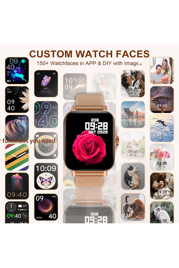 1pc Unisex Smartwatch, 1.69inch Full Touch Screen, Message/Wireless Call, Sports Pedometer, Information Reminder, Compatible with iPhone/Android, Ideal Gift for Friends/Birthday