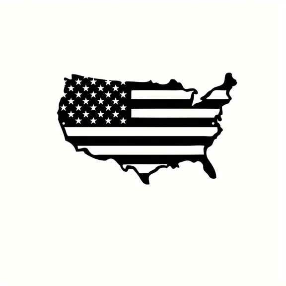 1pc United States Map Metal Wall Decor, America Flag Metal Wall Art, Patriotic Wall Art America Map, American Flag, Us Map