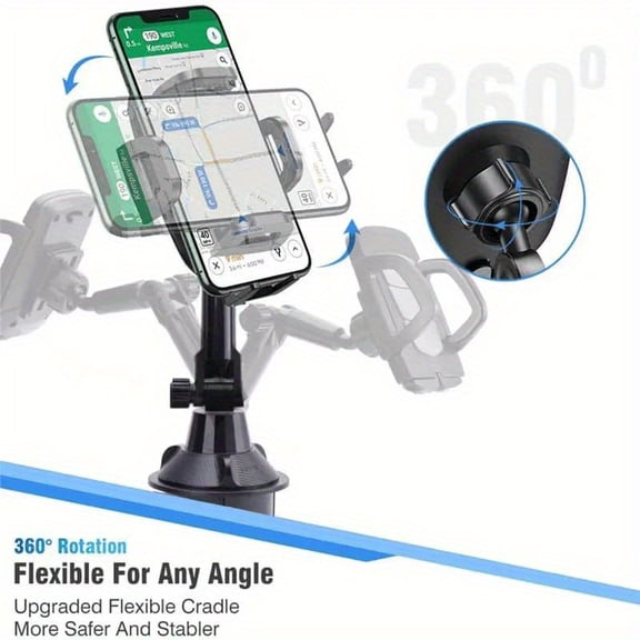 1pc Universal Car Phone Mount, Adjustable Smartphone Holder For Cup Holders, 360 Rotatable Plastic Cup Cradle Mount, -Perfect Gift For Birthdays