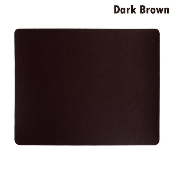 1pc Universal Home Office Game Desk Cushion Computer Mouse Pad Anti-slip Leather Mice Mat DARK BROWN