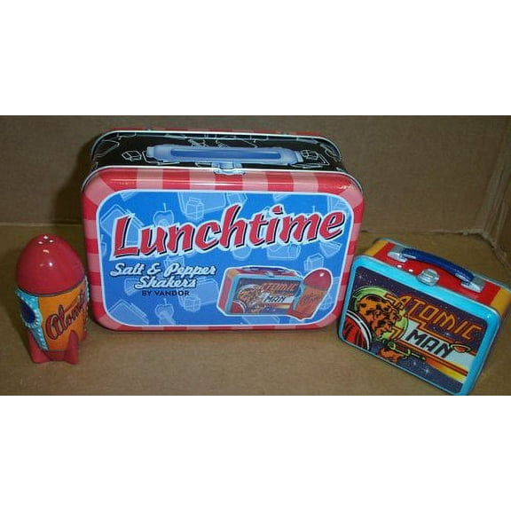 1pc Vandor Lunchtime Salt & Pepper Shakers Atomic Man