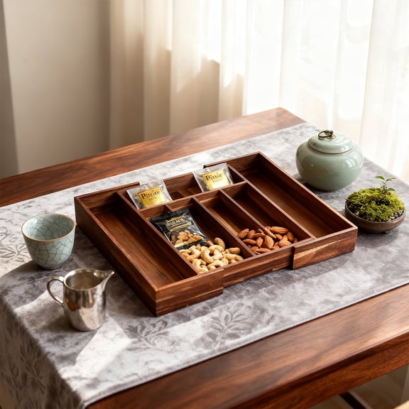 1pc Variable Cutlery Tray, Organizer neatly arranged with 57 adjustable compartments 16in*14.8in*3.5in